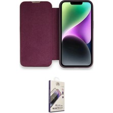 Nuveden Ieg™ Iphone 14 Pro Kılıf Siluet Minimal Serisi - Siyah Bilvis 3D Mat Cam Ekran Koruyucu
