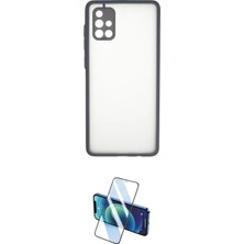 Nuveden Ieg™ Galaxy A71 Kılıf Ahenk Çizgi Serisi - Siyah 3D Antistatik Cam Ekran Koruyucu