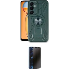 Nuveden Ieg™ Galaxy A25 5g Kılıf Nova Yansıma Prime - Siyah 3D Antistatik Hayalet Cam Ekran Koruyucu
