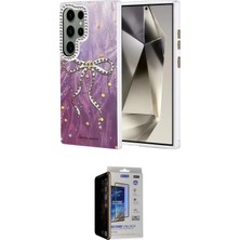 Nuveden Ieg™ Galaxy S23 Ultra Kılıf Zirve Modern Prime - Siyah Durable Full Glue Curved Hayalet Cam