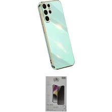 Nuveden Ieg™ Galaxy S24 Ultra Kılıf Yankı Serisi - Siyah Bilvis Hayalet Cam Ekran Koruyucu