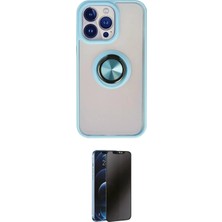 Nuveden Ieg™ Iphone 15 Pro Kılıf Yörünge Çizgi - Siyah 3D Antistatik Hayalet Cam Ekran Koruyucu