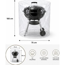 Aşkana En Çok Tercih Edilen Şeffaf Bahçe Mobilyası Koruma Örtüsü, Su Geçirmez, PVC, Mangal, Barbekü Koruyucu Kılıf, 75X100 cm