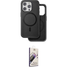 Nuveden Ieg™ Iphone 15 Pro Kılıf Pusula Işık Koleksiyonu - Siyah Bilvis 3D Mat Cam Ekran Koruyucu