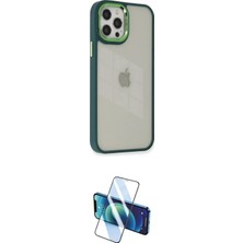 Nuveden Ieg™ Iphone 12 Pro Max Kılıf Eksen Doku Prime - Siyah 3D Antistatik Cam Ekran Koruyucu