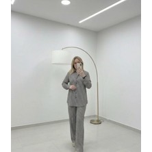 Fırfır Moda Çizgili Gömlek Pantolon Takım