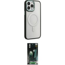 Nuveden Ieg™ Iphone 15 Pro Kılıf Yankı Işık Özel Seri - Siyah 360 Mat Full Body Arka Koruyucu