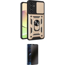 Nuveden Ieg™ Galaxy A15 4g Kılıf Ahenk Klasik - Siyah 3D Antistatik Hayalet Cam Ekran Koruyucu