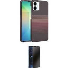 Nuveden Ieg™ Galaxy A06 Kılıf Doruk Serisi - Siyah 3D Antistatik Hayalet Cam Ekran Koruyucu