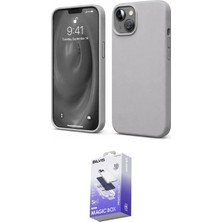 Nuveden Ieg™ Iphone 14 Kılıf Kozmos Yansıma Özel Seri - Siyah Bilvis 5in1 5d Magic Hayalet Cam Ekran