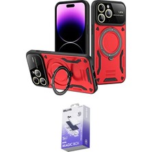Nuveden Ieg™ Iphone 16 Pro Kılıf Kıvılcım Modern Serisi - Siyah Bilvis 5in1 5d Magic Hayalet Cam Ek