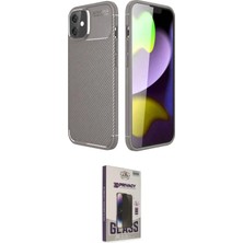 Nuveden Ieg™ Iphone 11 Kılıf Eksen Form Prime - Siyah Bilvis Hayalet Cam Ekran Koruyucu