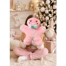 Eco Sepet Kurabiye Kız Peluş Yastık, Uyku Arkadaşı Peluş, Yılbaşı Kurabiye Adam Hediyelik Peluş 28 cm