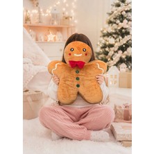 Eco Sepet Kurabiye Adam Peluş Yastık, Uyku Arkadaşı Peluş, Yılbaşı Kurabiye Adam Hediyelik Peluş 28 cm