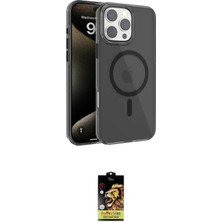 Nuveden Ieg™ Iphone 16 Pro Max Kılıf Doruk Doku Özel Seri - Siyah Buffer Cam Ekran Koruyucu