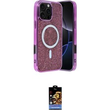Nuveden Ieg™ Iphone 16 Pro Max Kılıf Eksen Çizgi - Siyah Buffer Hayalet Cam Ekran Koruyucu