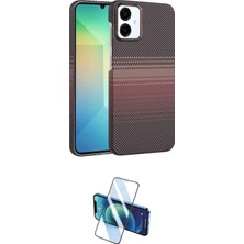 Nuveden Ieg™ Galaxy A06 Kılıf Doruk Serisi - Siyah 3D Antistatik Cam Ekran Koruyucu