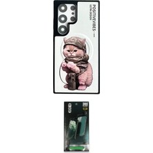 Nuveden Ieg™ Galaxy S24 Ultra Kılıf Siluet Modern Özel Seri - Siyah 360 Mat Full Body Arka Koruyucu