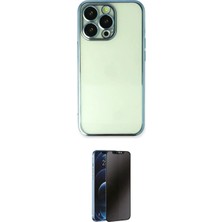 Nuveden Ieg™ Iphone 13 Pro Max Kılıf Vadi Minimal - Siyah 3D Antistatik Hayalet Cam Ekran Koruyucu