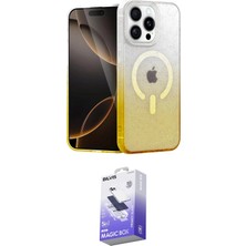 Nuveden Ieg™ Iphone 15 Pro Kılıf Eksen Minimal Özel Seri - Siyah Bilvis 5in1 5d Magic Hayalet Cam Ekr