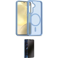 Nuveden Ieg™ Galaxy S25 Kılıf Siluet Minimal Prime - Siyah 3D Antistatik Hayalet Cam Ekran Koruyucu