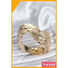 Havor Pirinç Yaprak Desenli Kadın Bilek Aksesuarı