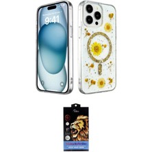Nuveden Ieg™ Iphone 14 Pro Kılıf Kozmos Doku - Siyah Buffer Hayalet Cam Ekran Koruyucu