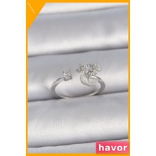 Havor Ayarlanabilir Zirkon Taşlı Yıldız Desenli Kadın Yüzüğü