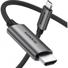 Mikrava Type C to HDMI Kablo (4K@60Hz, 1080P@165Hz) Hdr Hdcp Usb-C to HDMI 2.0 [Thunderbolt 5/4/3, Dex Mode Uyumlu] 1 Metre
