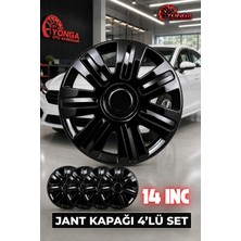 YONGA OTO AKSESUAR Ford Jant Kapağı 14 Inç Kırılmaz 4'lü + 4 Amblem + 8 Cırt Kelepçe