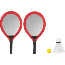 Ematcrt Badminton Seti ve Soft Tenis Topu - Rkt-35 - Kırmızı (Lisinya)