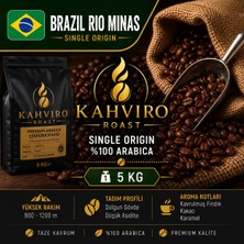 Kahviro Roast Brezilya Rio Minas Single Origin Çekirdek Kahve %100 Arabica 5 Kg