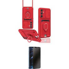Nuveden Ieg™ Galaxy A14 4g Kılıf Vadi Form Prime - Siyah 3D Antistatik Hayalet Cam Ekran Koruyucu