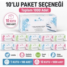 Has-pet Haspet Lateks Eldiven 100’lü x 10 Paket Pudrasız Muayene ve Gıda Uyumlu Eldiven