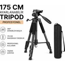 Moxti 175 Cm Ayarlanabilir 360° Dönebilen Taşıma Çantalı Tripod Profesyonel Çekim Doğada,Evde,Stüdyoda