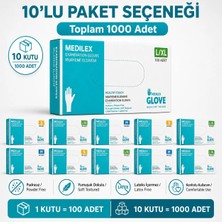 Medilex Pudrasız Muayene Eldiveni 100’lü x 10 Paket Lateks İçermez Gıdaya Uygun Tek Kullanımlık