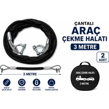 Vi Caro Çantalı 3 Metre 12 mm Araç Çekme Halatı  Çelik Halat 2 Adet Mapa Ağır Hizmet Tipi