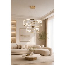Taşcan Aydınlatma Marisol Gold Sarkıt LED 2 Katlı Avize Modern Luxury Salon Yatak Odası Avize