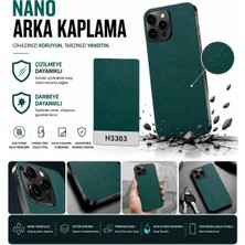 Biemtek Oppo Oppo A58 4g Uyumlu 3m Küçük Desen Deri Zeytin Yeşili Arka Kaplama