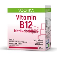 Voonka B12 Metilkobalamin Damla & Sprey 20 ml 200 Puf Türkiye Menşeli Vitamin Takviyesi