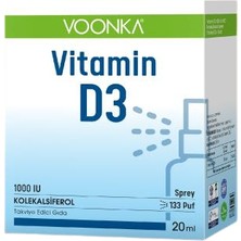 Voonka Vitamin D3 1000 IU Yetişkin Sprey 20 ml