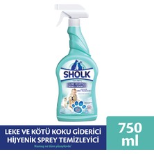 Sholk 750ml  Leke ve Kötü Koku Giderici Hijyenik Sprey Evcil Dostlar İçin Derin Temizlik Sağlar