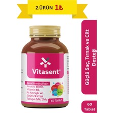 Vitasent Keratin, Biotin, Vit B5, At Kuyruğu ve Üzüm Ekstresi 60 Tablet