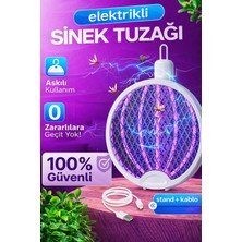 Empressco Katilmasız LED Işıklı Elektrikli Sinek Raket, Katlanabilir ve Portatif