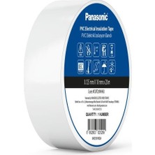 Panasonic Fr Pvc Elektrik Izolasyon Bandı Beyaz 20M 1.80CM x 0,125MM - 8 Adet