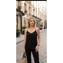 Fırfır Moda Zincir Askılı Şifon Bluz