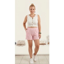 Fırfır Moda Gofre Cepli Şort