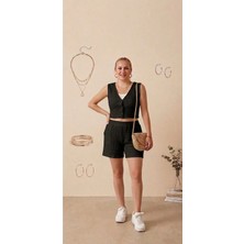 Fırfır Moda Gofre Cepli Şort