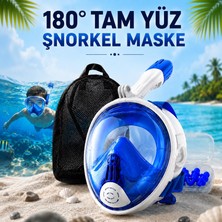 Multizone Tam Yüz Şnorkel Maske 180° Panoramik Deniz Gözlüğü S-M, L-Xl Beden Dry Top Anti Fog Şnorkel Seti