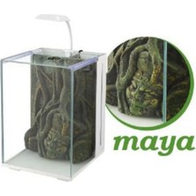 Nubios Maya Dekorlu Nano Akvaryum Beyaz 20X22X29 cm
